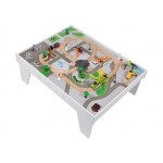 Set trenulete cu baterie cu sunete si lumini garaj masinute si trenulete cu 3 nivele Heliport Station